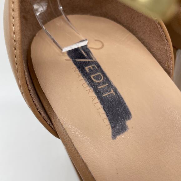 27Edit Naturalizer Women's Jae Buckle Open Toe Heels Platform Sandals Tan 11M - Picture 6 of 12